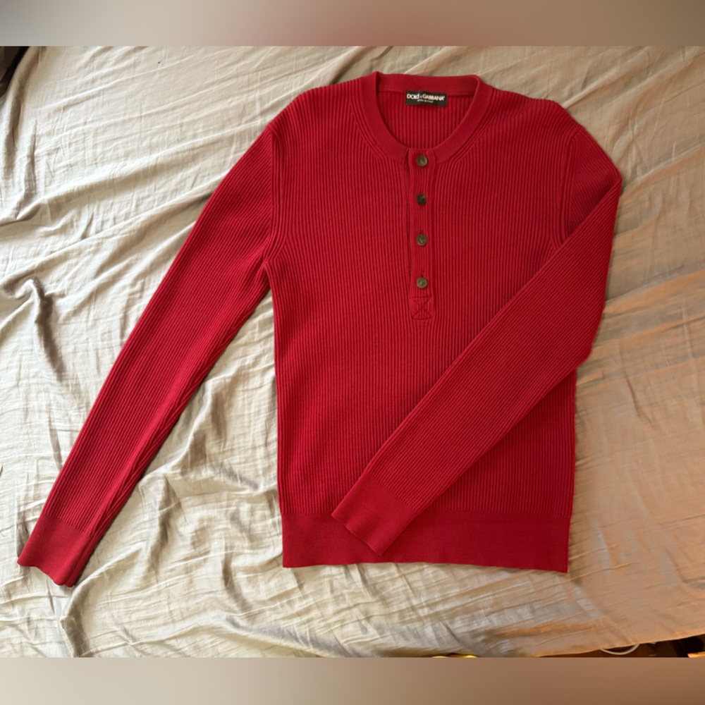 Dolce & Gabbana Deep Red virgin laine wool knit Top